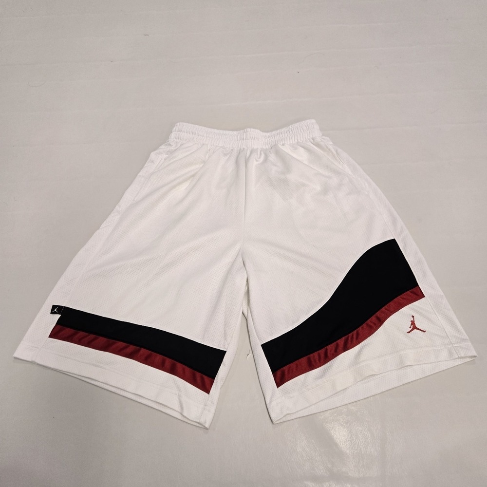 Nike Air Jordan Mesh White Basketball Shorts 459666-110 mens‎ Large Pockets NBA